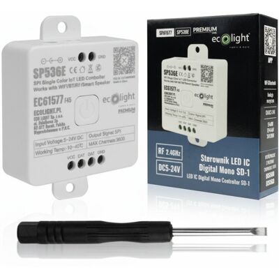 Ecolight Sterownik LED MONO SD-1 12A WiFi RF Bluetooth 5–24V PWM – PREMIUM LINE Ecolight Sterownik LED MONO SD-1 12A WiFi RF Bluetooth 5–24V PWM – PREMIUM LINE