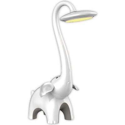Stojąca LAMPA biurkowa K-BL1603 biała Kaja stołowa LAMPKA dziecięca LED 6W 3000K-6000K słonik biały Stojąca LAMPA biurkowa K-BL1603 biała Kaja stołowa LAMPKA dziecięca LED 6W 3000K-6000K słonik biały