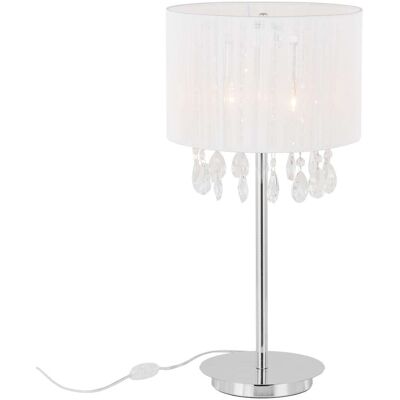 Stojąca LAMPA glamour ESSENCE MTM9262/3P Italux klasyczna LAMPKA stojąca abażurowa kryształki mgła organza biała Stojąca LAMPA glamour ESSENCE MTM9262/3P Italux klasyczna LAMPKA stojąca abażurowa kryształki mgła organza biała