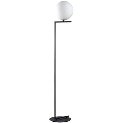 Stojąca LAMPA podłogowa CONDI MLM-7475/1 BL MDECO loftowa OPRAWA szklana kula ball czarna biała Stojąca LAMPA podłogowa CONDI MLM-7475/1 BL MDECO loftowa OPRAWA szklana kula ball czarna biała