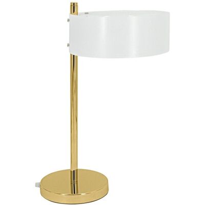 Stojąca LAMPA stołowa ELMDRS8006/1D TR GL MDECO metalowa LAMPKA nocna loftowa złota biała Stojąca LAMPA stołowa ELMDRS8006/1D TR GL MDECO metalowa LAMPKA nocna loftowa złota biała