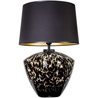 Stojąca LAMPA stołowa RAVENNA L034102227 4Concepts abażurowa LAMPKA nocna z wzorkami czarna czarnokremowa Stojąca LAMPA stołowa RAVENNA L034102227 4Concepts abażurowa LAMPKA nocna z wzorkami czarna czarnokremowa