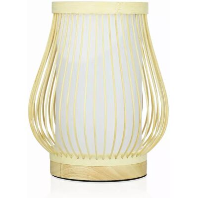 Interlook Stojąca lampka nocna 25cm, bambusowa, gwint E27 DLM-P240 Interlook Stojąca lampka nocna 25cm, bambusowa, gwint E27 DLM-P240