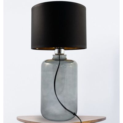 Stojąca LAMPKA nocna SAMASUN 5505BKGO Zuma Line szklana LAMPA stołowa abażurowa czarna grafitowa Stojąca LAMPKA nocna SAMASUN 5505BKGO Zuma Line szklana LAMPA stołowa abażurowa czarna grafitowa