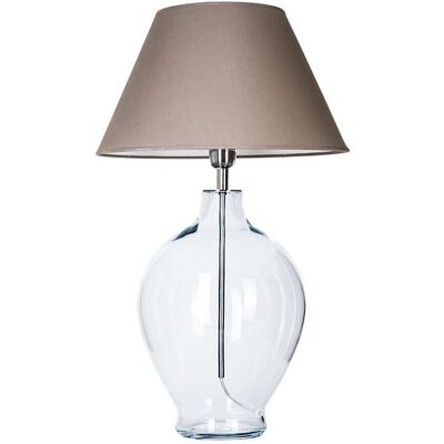 Stojąca LAMPKA sypialniana CAPRI L014041206 4Concepts abażurowa LAMPA nocna szara przezroczysta Stojąca LAMPKA sypialniana CAPRI L014041206 4Concepts abażurowa LAMPA nocna szara przezroczysta
