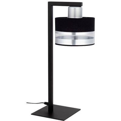 Stołowa LAMPA stojąca PRO 50236 Sigma abażurowa LAMPKA nocna czarna srebrna Stołowa LAMPA stojąca PRO 50236 Sigma abażurowa LAMPKA nocna czarna srebrna