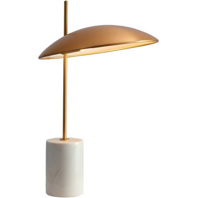 Stołowa LAMPA stojąca VILAI TB-203342-1-GD Italux loftowa LAMPKA biurkowa LED 4W 3000K metalowa kopuła złota marmurowa Stołowa LAMPA stojąca VILAI TB-203342-1-GD Italux loftowa LAMPKA biurkowa LED 4W 3000K metalowa kopuła złota marmurowa