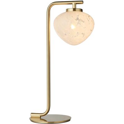 ENDON Stołowa lampka glamour Mali 98817 szklana z wtyczką mosiądz biała ENDON Stołowa lampka glamour Mali 98817 szklana z wtyczką mosiądz biała
