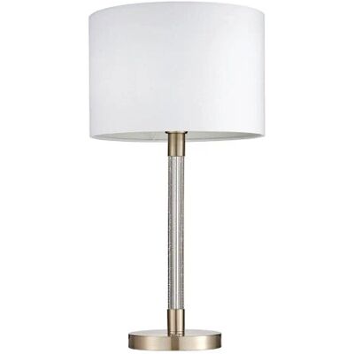 ENDON Stołowa lampka z abażurem Andromeda 71621 LED 13W 3000K chrom biały ENDON Stołowa lampka z abażurem Andromeda 71621 LED 13W 3000K chrom biały