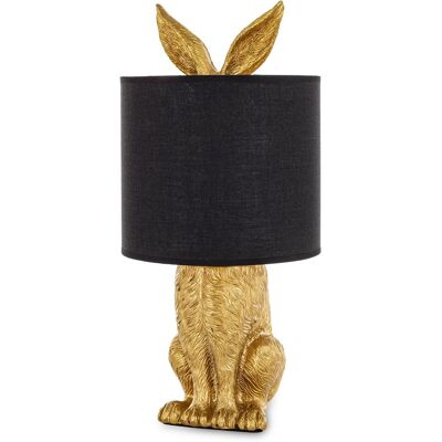 ART Stylowa Czarna Złota Lampka Nocna Lampa Stołowa Dekoracyjna Zając Królik ART Stylowa Czarna Złota Lampka Nocna Lampa Stołowa Dekoracyjna Zając Królik
