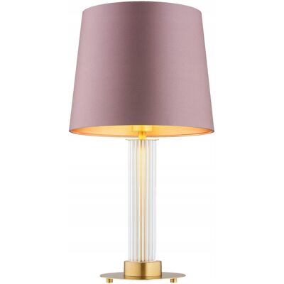 Stylowa Lampa Stołowa E27 Brudny Róż I Mosiądz Hampton Argon Stylowa Lampa Stołowa E27 Brudny Róż I Mosiądz Hampton Argon