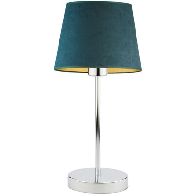 LYSNE Stylowa Lampka Nocna Z Welurowym Kloszem Siena Velur, Zieleń Butelkowa Ze Złotym Wnętrzem LYSNE Stylowa Lampka Nocna Z Welurowym Kloszem Siena Velur, Zieleń Butelkowa Ze Złotym Wnętrzem