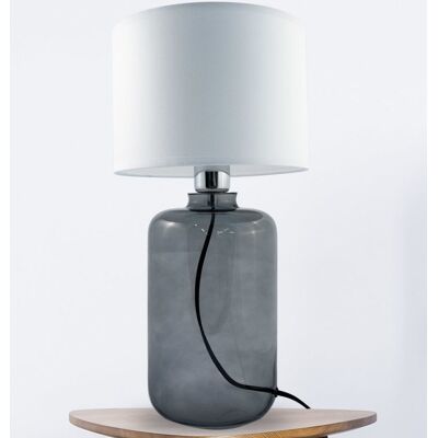 Szklana LAMPA stołowa SAMASUN 5503WH Zuma Line abażurowa LAMPKA stojąca biała grafitowa Szklana LAMPA stołowa SAMASUN 5503WH Zuma Line abażurowa LAMPKA stojąca biała grafitowa