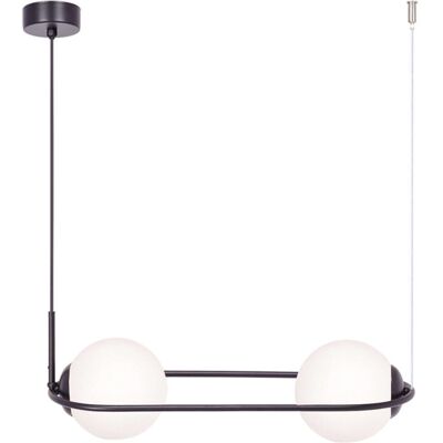 Szklana lampa wisząca Parva K-5102 Kaja do salonu kule białe czarne Szklana lampa wisząca Parva K-5102 Kaja do salonu kule białe czarne