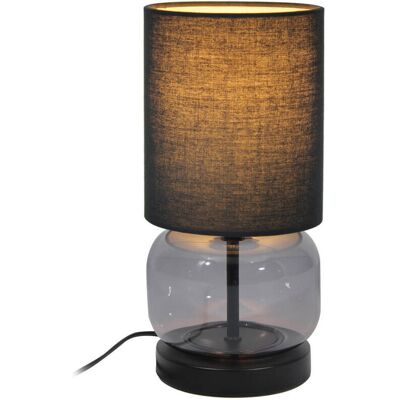 Szklana Lampka Nocna Dorme Tb-63748-Bl-Sg Italux Abażur Czarny Grafitowy Szklana Lampka Nocna Dorme Tb-63748-Bl-Sg Italux Abażur Czarny Grafitowy