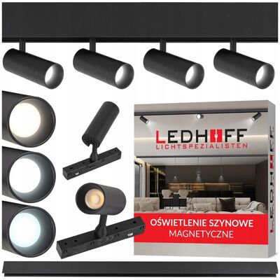 Ledhoff Szyna magnetyczna + 4x lampa LED PUNKTOWA SPOT 7W 3 BARWY ŚWIATŁA ruchoma Ledhoff Szyna magnetyczna + 4x lampa LED PUNKTOWA SPOT 7W 3 BARWY ŚWIATŁA ruchoma