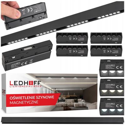 Ledhoff Szyna magnetyczna LED + 4x lampa PUNKTOWA SPOT 6W M20 3 barwy światła 3CCT Ledhoff Szyna magnetyczna LED + 4x lampa PUNKTOWA SPOT 6W M20 3 barwy światła 3CCT