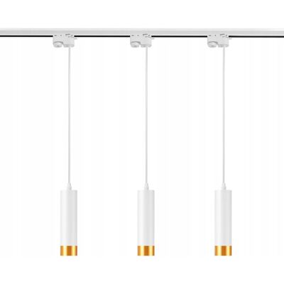 LEDLUX Szynoprzewód Zestaw Szyna 1m + 3x Lampa LED GU10 Biała Złota Miedziana Tuba LEDLUX Szynoprzewód Zestaw Szyna 1m + 3x Lampa LED GU10 Biała Złota Miedziana Tuba