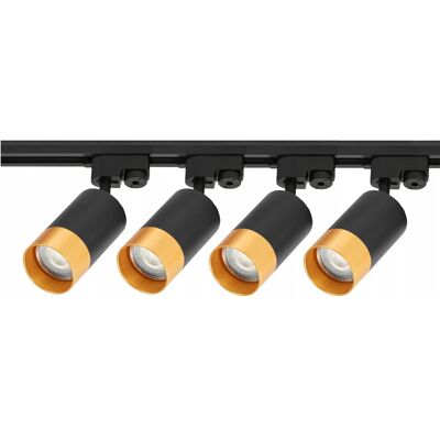 LEDLUX Szynoprzewód Zestaw Szyna 1m + 4x Lampa GU10 Złota Miedziana LED LEDLUX Szynoprzewód Zestaw Szyna 1m + 4x Lampa GU10 Złota Miedziana LED