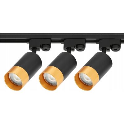 LEDLUX Szynoprzewód Zestaw Szyna 2m + 3x Lampa GU10 Złota Miedziana LED LEDLUX Szynoprzewód Zestaw Szyna 2m + 3x Lampa GU10 Złota Miedziana LED