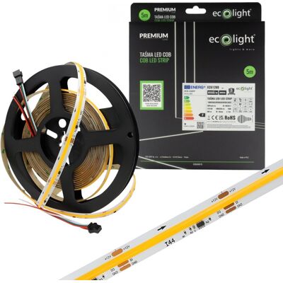 Taśma cyfrowa LED COB 12V 5m 9W/m 855lm/m 4000K IP20 płynące światło Ecolight Taśma cyfrowa LED COB 12V 5m 9W/m 855lm/m 4000K IP20 płynące światło Ecolight