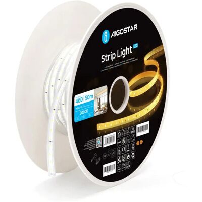 Aigostar Taśma LED 230V biała ciepła wysokonapięciowa 8mm 60led/m 50mb IP65 Aigostar Taśma LED 230V biała ciepła wysokonapięciowa 8mm 60led/m 50mb IP65