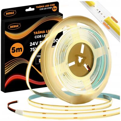 Berge Taśma LED COB Neon 12V 5m 15W/m 528 diod 75W 3000K Ciepła Mocna 1650lm 10mm Berge Taśma LED COB Neon 12V 5m 15W/m 528 diod 75W 3000K Ciepła Mocna 1650lm 10mm