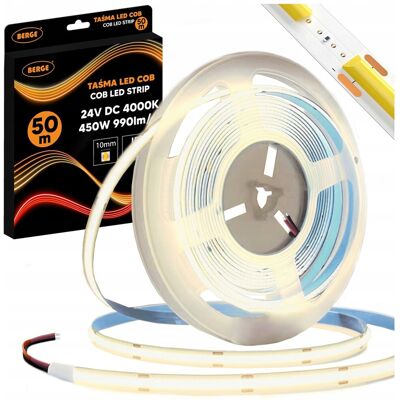 Berge Taśma LED COB Neon 24V 50m Duża Rolka 480 diod 9W 990lm 4000K Neutralna 8mm Berge Taśma LED COB Neon 24V 50m Duża Rolka 480 diod 9W 990lm 4000K Neutralna 8mm