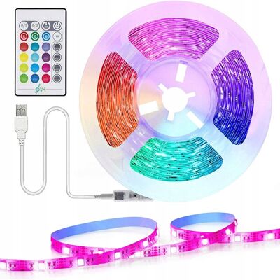 Inny producent TAŚMA LED RGB 2M USB PODŚWIETLENIE TŁA 16 KOLORÓW 4 TRYBY ZDALNE STEROWANIE Inny producent TAŚMA LED RGB 2M USB PODŚWIETLENIE TŁA 16 KOLORÓW 4 TRYBY ZDALNE STEROWANIE