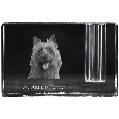 Terier australijski, Aussie - stojak na długopis, kryształowy organizer ze zdjęciem psa, unikatowa ozdoba biurka marki Art-Dog Terier australijski, Aussie - stojak na długopis, kryształowy organizer ze zdjęciem psa, unikatowa ozdoba biurka marki Art-Dog