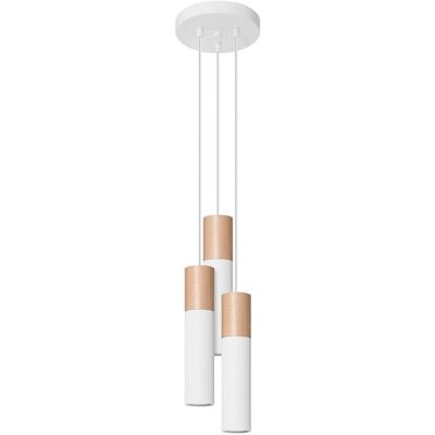 Iga Trójpunktowa Lampa Wisząca PONDERA 3P Biały/ Naturale drewno Iga Trójpunktowa Lampa Wisząca PONDERA 3P Biały/ Naturale drewno