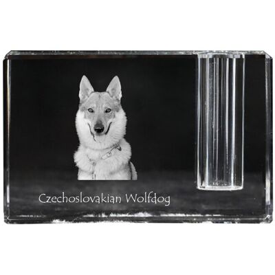 Wilczak czechosłowacki, Wilczur czechosłowacki - stojak na długopis, kryształowy organizer ze zdjęciem psa, unikatowa ozdoba biurka marki Art-Dog Wilczak czechosłowacki, Wilczur czechosłowacki - stojak na długopis, kryształowy organizer ze zdjęciem psa, unikatowa ozdoba biurka marki Art-Dog