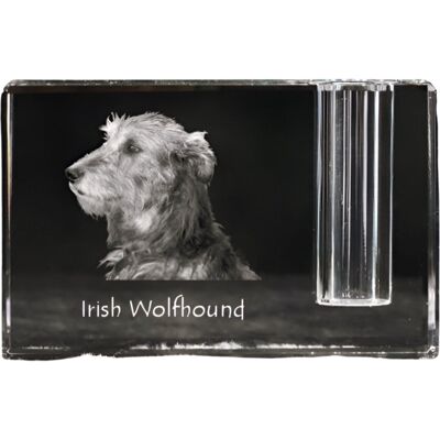 Wilczarz irlandzki, Irish wolfhound - stojak na długopis, kryształowy organizer ze zdjęciem psa, unikatowa ozdoba biurka marki Art-Dog Wilczarz irlandzki, Irish wolfhound - stojak na długopis, kryształowy organizer ze zdjęciem psa, unikatowa ozdoba biurka marki Art-Dog