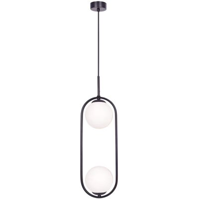 Wisząca lampa kulista Parva K-5101 Kaja szklana biała czarna Wisząca lampa kulista Parva K-5101 Kaja szklana biała czarna