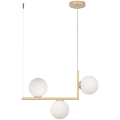 Wisząca lampa mleczne kule Andy 33610 Sigma molekuły szklana złota Wisząca lampa mleczne kule Andy 33610 Sigma molekuły szklana złota