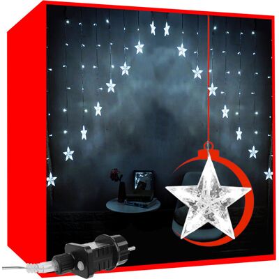 Wiszące Gwiazdy Kurtyna Lampki Choinkowe 136 LED k ISO TRADE Wiszące Gwiazdy Kurtyna Lampki Choinkowe 136 LED k ISO TRADE