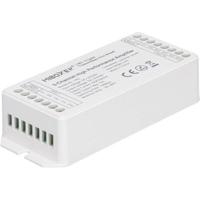 MiBoxer Wzmacniacz LED MiLight 5-kanałowy 12-24V 6A/kan. max.15A RGB RGBW PA5 MiBoxer Wzmacniacz LED MiLight 5-kanałowy 12-24V 6A/kan. max.15A RGB RGBW PA5