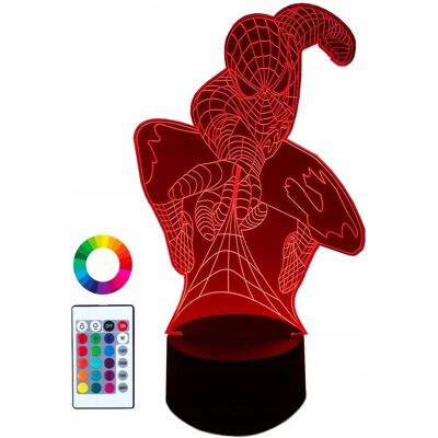 Inny producent XL Lampka Nocna LED 3D 16 kolorów Spiderman Pilot Inny producent XL Lampka Nocna LED 3D 16 kolorów Spiderman Pilot