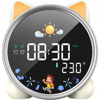 Inny producent Zegar budzik lampka lampa nocna LED dla dzieci dziecka timer akumulator Kot Inny producent Zegar budzik lampka lampa nocna LED dla dzieci dziecka timer akumulator Kot