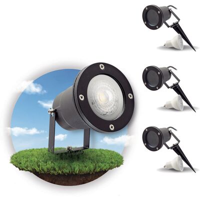 Kobi ZESTAW 3x Lampa ogrodowa PORTO + 3x żarówka GU10 3W premium CIEPŁOBIAŁA Kobi ZESTAW 3x Lampa ogrodowa PORTO + 3x żarówka GU10 3W premium CIEPŁOBIAŁA