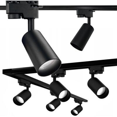 IRM Zestaw 5x Spot Reflektor Ruchomy Czarny Na GU10 Szynoprzewód 'L' Szyna 2,5m IRM Zestaw 5x Spot Reflektor Ruchomy Czarny Na GU10 Szynoprzewód 'L' Szyna 2,5m