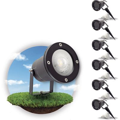 Kobi ZESTAW 6x Lampa ogrodowa PORTO + 6x żarówka GU10 3W premium CIEPŁOBIAŁA Kobi ZESTAW 6x Lampa ogrodowa PORTO + 6x żarówka GU10 3W premium CIEPŁOBIAŁA