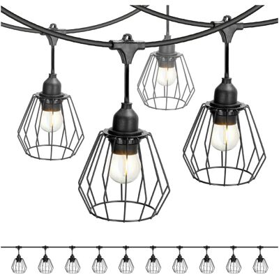 Kobi ZESTAW CRETE 2x Girlanda ogrodowa 5m + kabel 10m + 10x klosz czarny D1 +LED Kobi ZESTAW CRETE 2x Girlanda ogrodowa 5m + kabel 10m + 10x klosz czarny D1 +LED