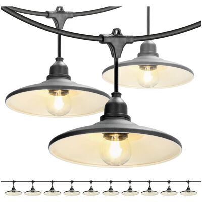Kobi ZESTAW CRETE 2x Girlanda ogrodowa 5m + kabel 10m + 10x klosz czarny M2 +LED Kobi ZESTAW CRETE 2x Girlanda ogrodowa 5m + kabel 10m + 10x klosz czarny M2 +LED