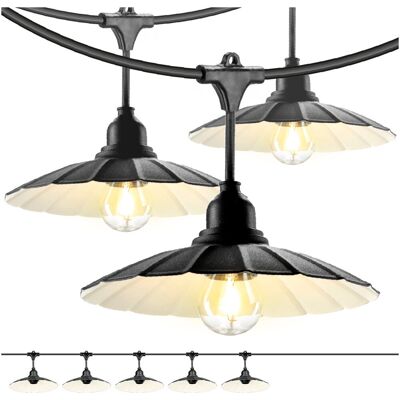 Kobi ZESTAW CRETE Girlanda ogrodowa 5m + kabel 10m + 5x klosz czarny M1 Kobi ZESTAW CRETE Girlanda ogrodowa 5m + kabel 10m + 5x klosz czarny M1