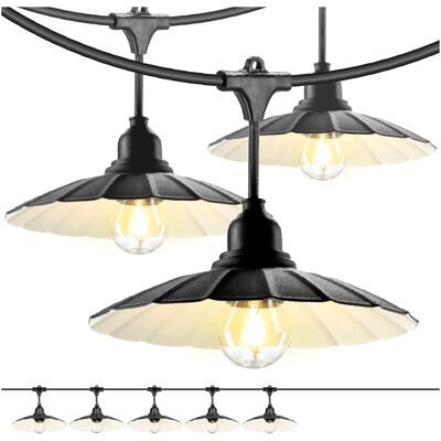 Kobi ZESTAW CRETE Girlanda ogrodowa 5m + kabel 10m + 5x klosz czarny M1 + żarówki Kobi ZESTAW CRETE Girlanda ogrodowa 5m + kabel 10m + 5x klosz czarny M1 + żarówki