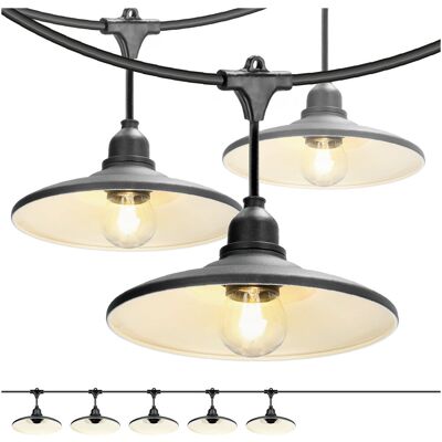 Kobi ZESTAW CRETE Girlanda ogrodowa 5m + kabel 10m + 5x klosz czarny M2 Kobi ZESTAW CRETE Girlanda ogrodowa 5m + kabel 10m + 5x klosz czarny M2