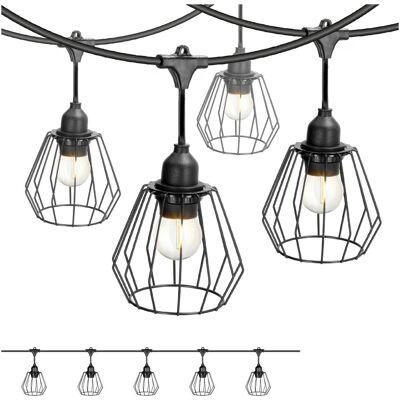 Kobi ZESTAW CRETE Girlanda ogrodowa 5m + kabel 5m + 5x klosz czarny D1 Kobi ZESTAW CRETE Girlanda ogrodowa 5m + kabel 5m + 5x klosz czarny D1