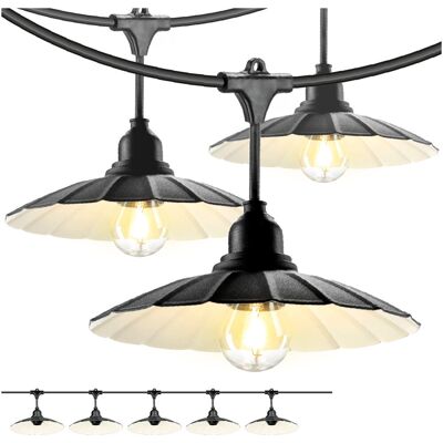Kobi ZESTAW CRETE Girlanda ogrodowa 5m + kabel 5m + 5x klosz czarny M1 Kobi ZESTAW CRETE Girlanda ogrodowa 5m + kabel 5m + 5x klosz czarny M1