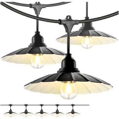 Kobi ZESTAW CRETE Girlanda ogrodowa 5m + kabel 5m + 5x klosz czarny M1 + żarówki Kobi ZESTAW CRETE Girlanda ogrodowa 5m + kabel 5m + 5x klosz czarny M1 + żarówki